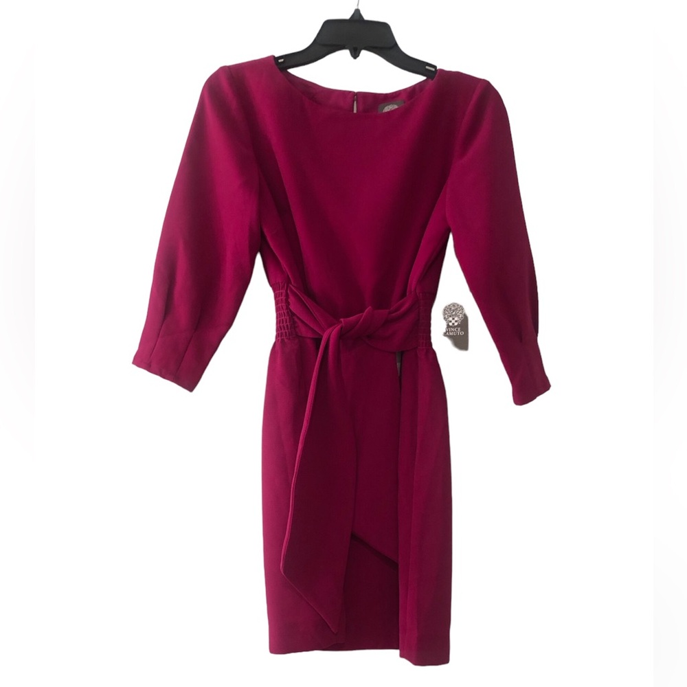 Vince Camuto Magenta Front Tie Dress- Size 4P